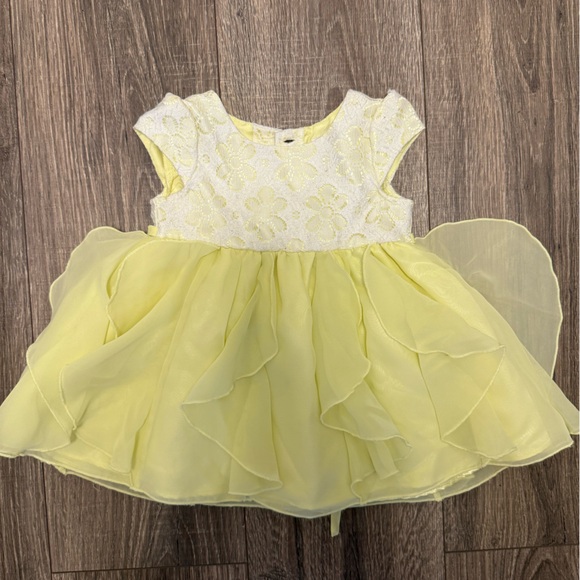 Youngland Baby Girl Yellow Floral Lace Ruffle Dress Size 12 Months - Picture 1 of 5